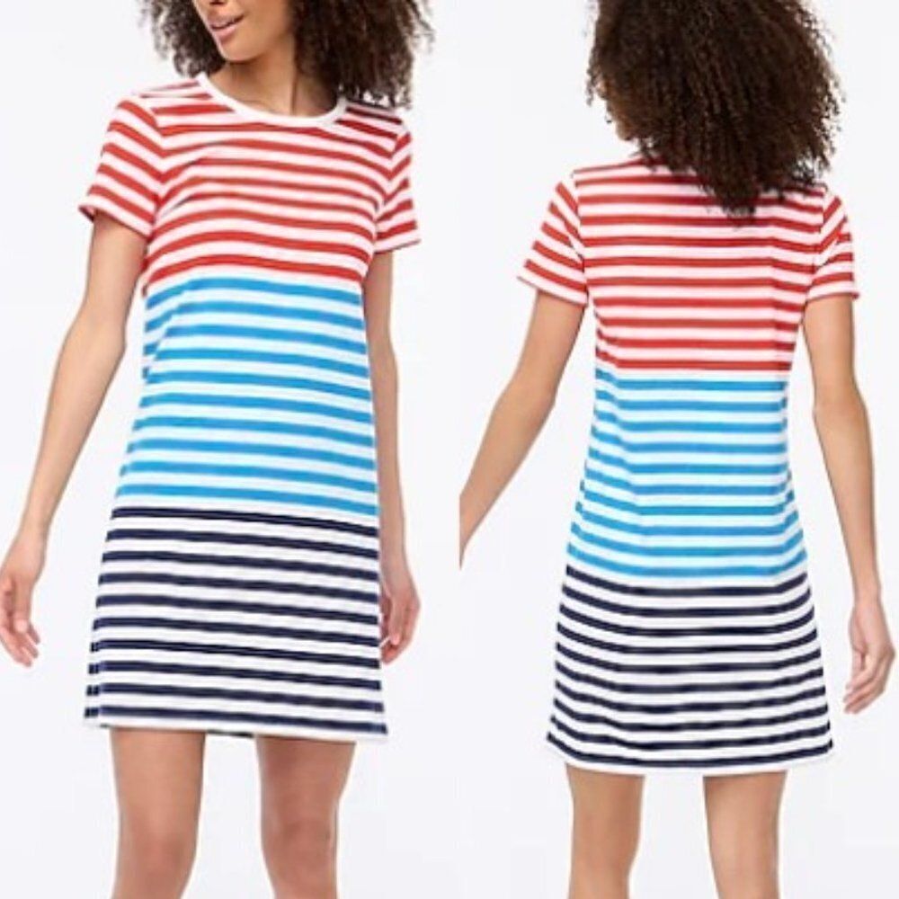 J.Crew Women's Mixed-Stripe‎ Cotton Shirt Dress